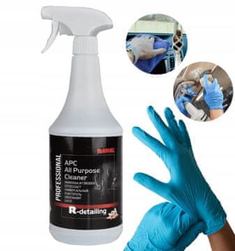 Profesionalno sredstvo za čišćenje plastike u unutrašnjosti kokpita 1L + rukavice