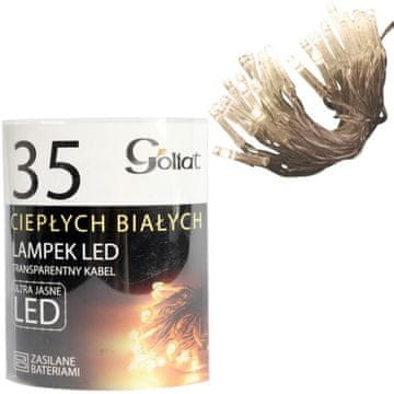 35 LED lampica za božićno drvce, toplo bijela, napajaju se s 2xAA baterije (baterije nisu uključene) - za unutarnju upotrebu
