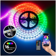 7 days Bake Rolls Šarena LED traka za pametni dom s aplikacijom za daljinsko upravljanje, treperi u ritmu glazbe, RGB 20m