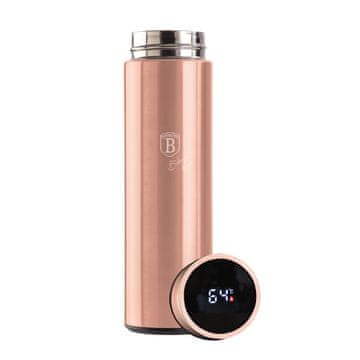 Pametna čelična termosica 0,45L s LED indikatorom temperature ružičasto zlatna BH-7954