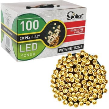 100 Led lampica za bor s flash efektom i unutarnjom utičnicom, toplo bijela boja, napajanje iz mreže