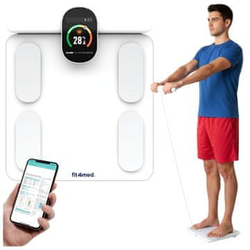 Mona WOBELL vaga s analizom sastava tjelesne mase bijela inteligentna bluetooth veza s telefonom