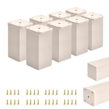 8 x Osnovne noge za namještaj | Presjek 40x40 mm | V - 80 mm | Boja: Kašmir + Vijci uključeni