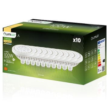 LUMILED 10x LED žarulja GU10 reflektor ES111 15W = 100W 1521lm 3000K Topla temperatura 38°