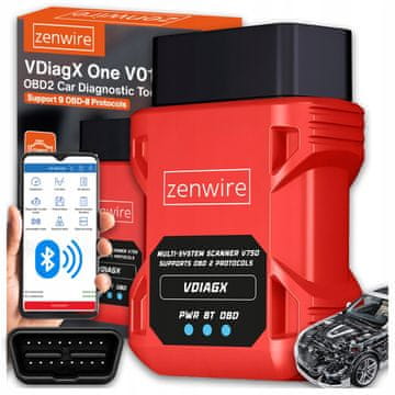 ZENWIRE Sučelje tester skener dijagnostički OBD2 ELM327 računalo za automobile VDiagX V016 Zenwire