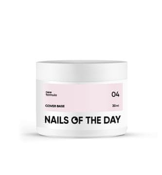 NAILSOFTHEDAY Cover base NOVO 04 - poluprozirna hibridna baza puderasto ružičaste boje, 30 ml