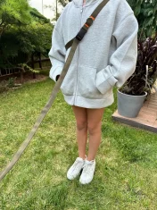 Povodac za pse s amortizerom 480 cm KAKI podesivi handsfree, proizvedeno u Poljskoj