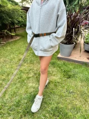 Povodac za pse s amortizerom 480 cm KAKI podesivi handsfree, proizvedeno u Poljskoj