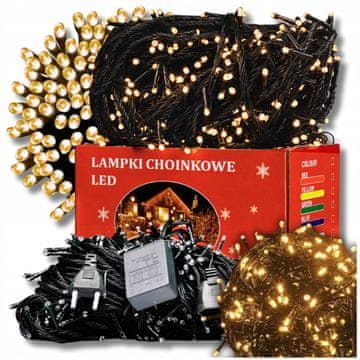 Božićne lampice 100led bijela topla flash unutarnje 9m 8 funkcija