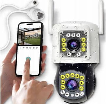 Dvostruka IP pametna WiFi vanjska rotirajuća 4K 8MPx kamera za detekciju alarma