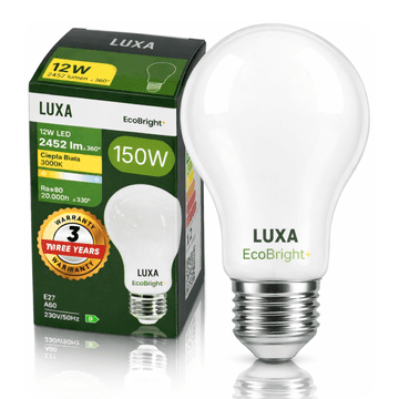 LED ŽARULJICA E27 SA ŽARNILOM KLASA B A 60 12W 2452LM = 150W 3000K EcoBright