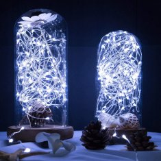 Žičane lampice 50 LED na baterije, hladno bijela, 5m, lampice za božićno drvce, ukras