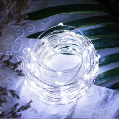 Žičane lampice 50 LED na baterije, hladno bijela, 5m, lampice za božićno drvce, ukras