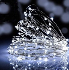Žičane lampice 50 LED na baterije, hladno bijela, 5m, lampice za božićno drvce, ukras