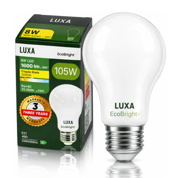 LED ŽARULJICA E27 S ŽARKOM KLASA B A 60 8W 1600LM= 100W 3000K EcoBright+