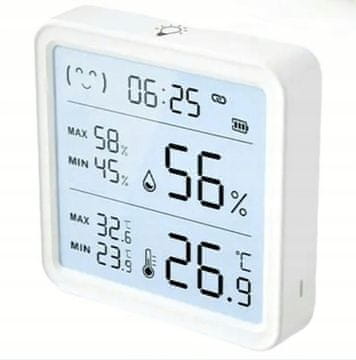 Tuya TH08Pro WIFI senzor, zaslon, temperatura i vlažnost, vrlo veliki LCD, sat