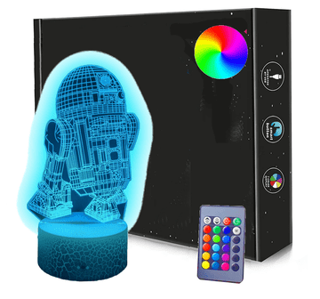 Chloé 3D LED noćna lampa ROBOT STAR WARS USB / Baterije + RGB daljinski upravljač