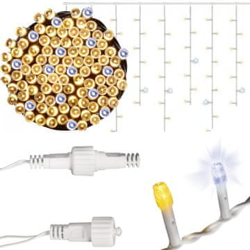 Sople 500 LED zavjesa lampica za van IP44 topla bijela + treperenje hladno bijela 15 m