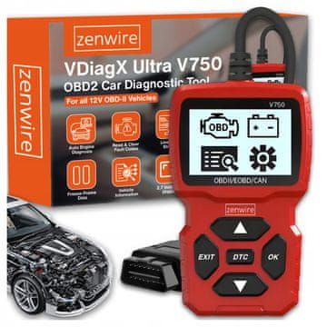 ZENWIRE Tester interfejsa skener za računalo dijagnostički zaslon OBD2 CAN VIN Zenwire V750