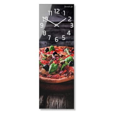 Flexistyle Veliki zidni sat od akrilnog stakla za dnevni boravak ili kuhinju Pizza Italiana