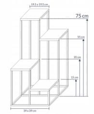 4Szpaki Moderni stalak za cvijeće u potkrovlju GOLDEN SIMPLE 12 099/K-12-4K-75Z