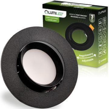 LUMILED Ugradna halogena svjetiljka, pomična, okrugla, crna, GU10 MR16, Ventus Lumiled