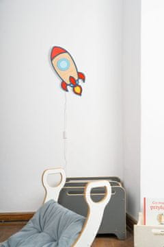 Drvena lampa ROCKET za dječju sobu - noćna lampa za djecu - tupti.lights