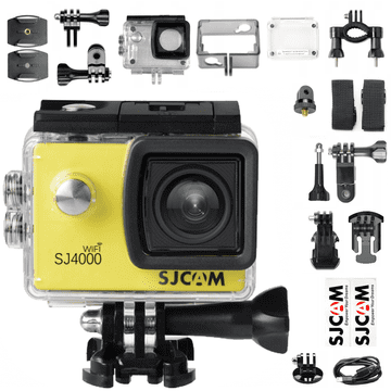 SJCAM SJ4000 WIFI SPORTSKA KAMERA ŽUTA 4k UHD VODOOTPORNA DODACI