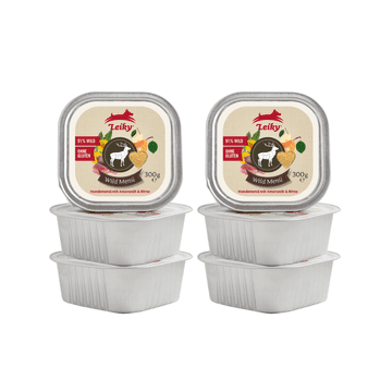 6x Divljač s amarantom i maslačkom 300 g | Hrana za pse 90% mesa | Leiky