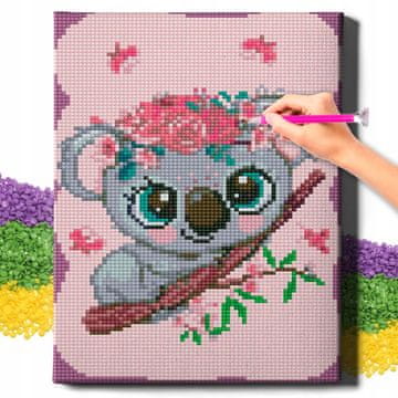 5D DIJAMANTNI VEZ s OKVIROM Dijamantna slika Mozaik za djecu Koala