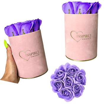 IN Flowerbox - Ružičasta kutija sa sapunskim ružama - br. 5 Ljubičasta
