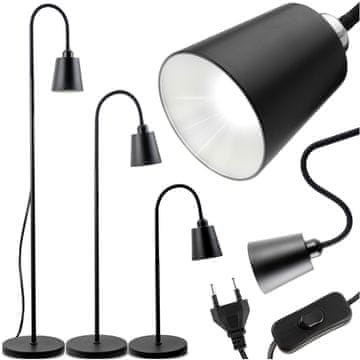 LUMILED Kalso Lumiled E27 LED podna stolna lampa crna s podešavanjem visine