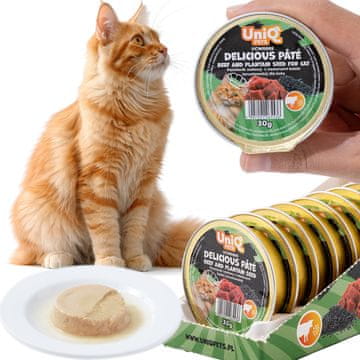 Imis Mokra hrana za mačke Goveđa pašteta s kolačem Delicious Pâté UniQ Pets 8x30g