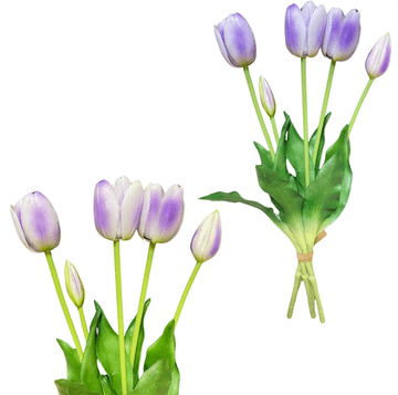 IN Lavanda tulipani - Buket od gume s tulipanima 39 cm Real Touch boja 18
