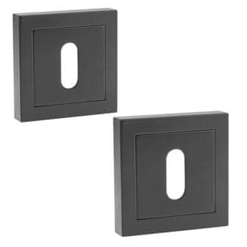 Kuchinox Kvadratna rozeta za vrata WC-a, mat crna, moderna, elegantna, 52x52 mm
