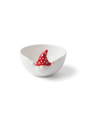 Zdjela za slatkiše patuljak crveno-bijela porculanska 13,5X12,5CM ZA serviranje