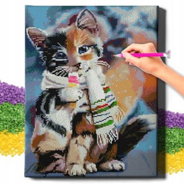 DIJAMANTNA SLIKA 5D s OKVIROM Dijamantni vez Mozaik Big Cat 40x50 cm