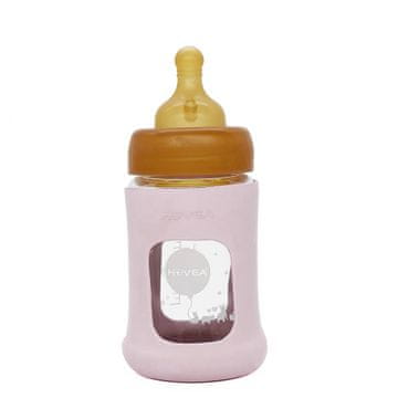 HEVEA Staklena bočica za hranjenje s gumenom cuclom, 150 ml, boja morske pjene