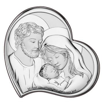 Donoci Srebrna slika sa Svetom Obitelji "Ljubav je strpljiva..." DS10 11 x 11 cm