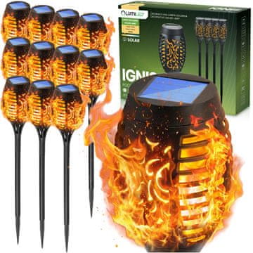 LUMILED 12x solarna vrtna lampa LED ignis ugradbena baklja s efektom plamena