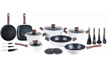 ZILNER Set posuda s mramornim premazom, 21 komad, White Lilly ZL-8543