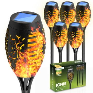 LUMILED 6x solarna vrtna lampa LED ignis ugradbena baklja s efektom plamena