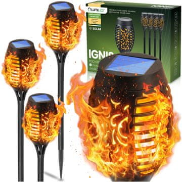 LUMILED 4x solarna vrtna lampa LED ignis ugradbena baklja s efektom plamena