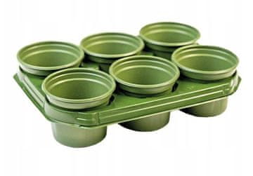 Plastični set za sjetvu sa 6 posuda 12 cm i zelenim pladnjem 37x28 cm