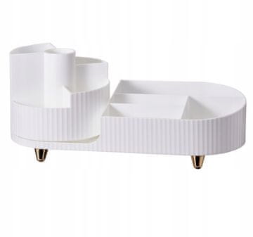 Koopman Plastični organizator za kozmetiku s utorima i pretincima, bijeli, 34 cm, 1 kom.