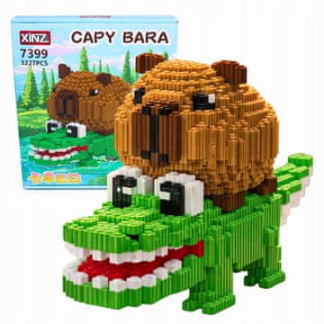 IB Kapibara s krokodilskim građevinskim blokovima, 3227 dijelova, velika 3D DIY figura