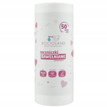 BOCIOLAND jednokratni pamučni ručnici za bebe, rola od 50 komada