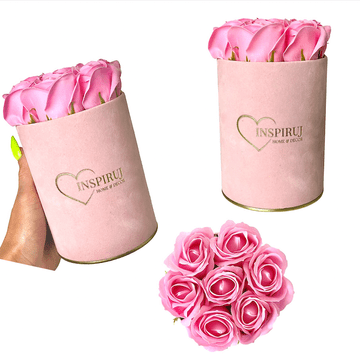 IN Flowerbox - Ružičasta kutija sa sapunskim ružama - br. 9 Pink