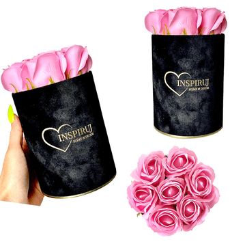 IN Flowerbox - Crna kutija sa sapunskim ružama - br. 9 Roza