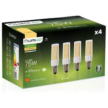 LUMILED 4x LED žarulja E14 cjevasta T25 10W = 75W 970lm 3000K Topla svjetlost 320°